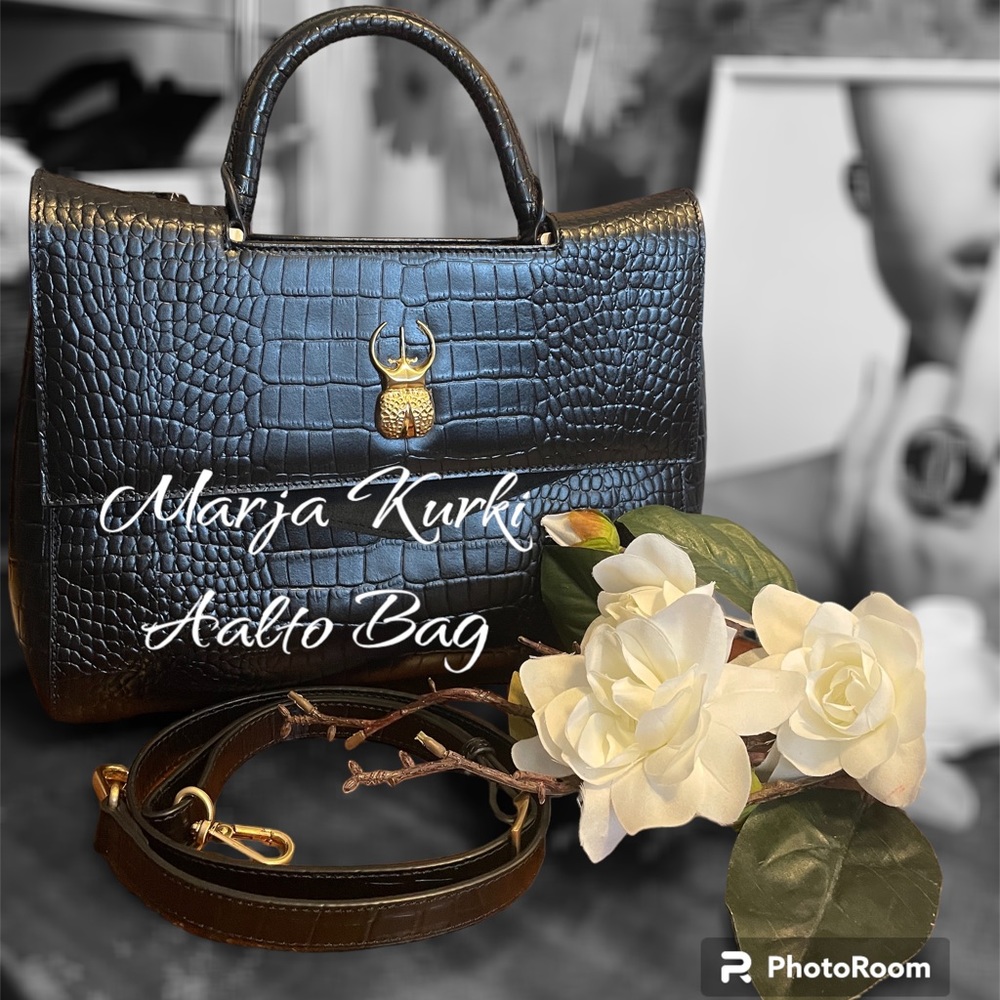 Marja Kurki AALTO bag in crocodile embossed leather